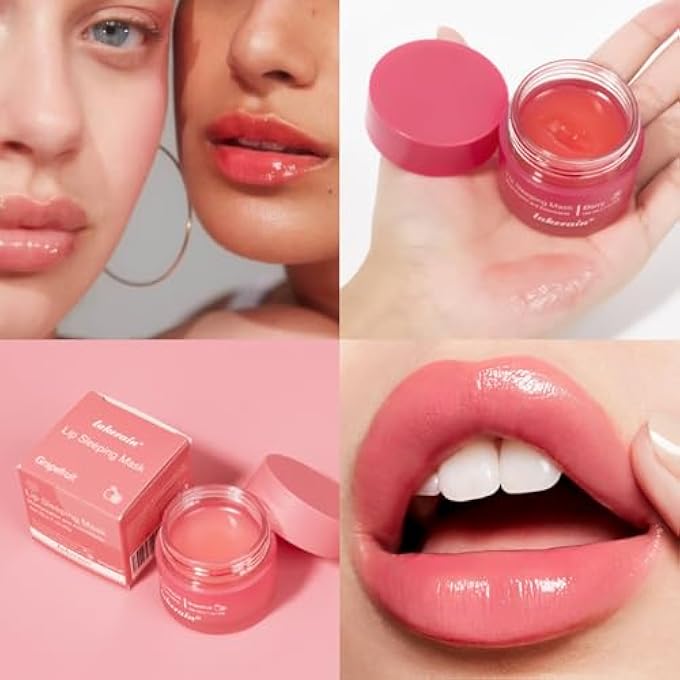 FYEBOO SLEEPING LIP MASK, LONG-LASTING NOURISH & HYDRATE LIP MASK, LIP BALM, LIP OIL, LIP SKIN CARE, HYDRATING, MOISTURIZING LIP LINES NIGHT SLEEP CARE LIP ANTI-CHAPPED LIP CREAM (03# GRAPEFRUIT) - Image 2